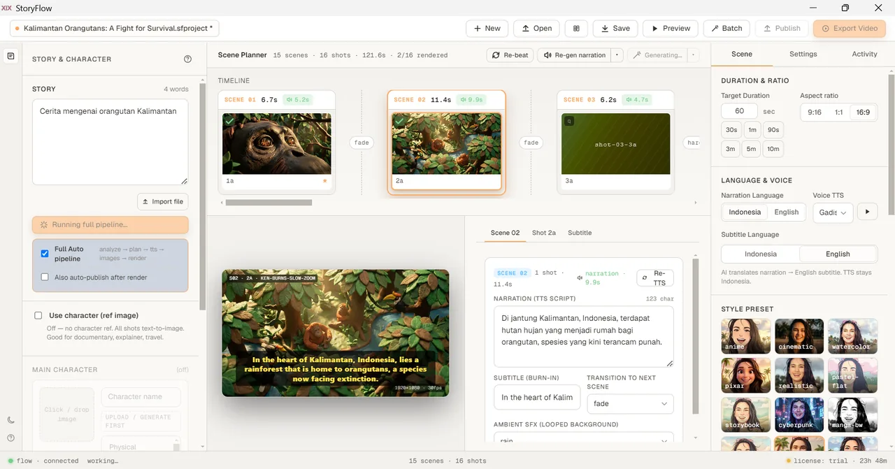 StoryFlow editor
